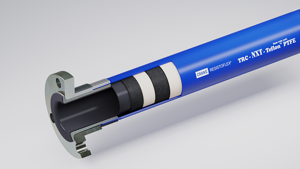 Product picture for RESISTOFLEX® TRCF-B, antistatischer Schlauchliner, durchgebördelte Enden